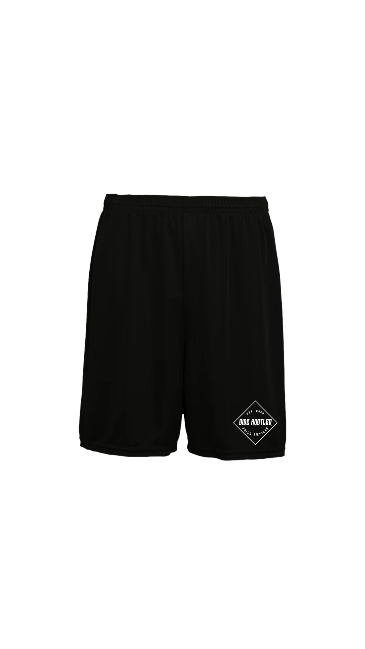 "SIDE HUSTLE ACTIVE"  black breathable shorts