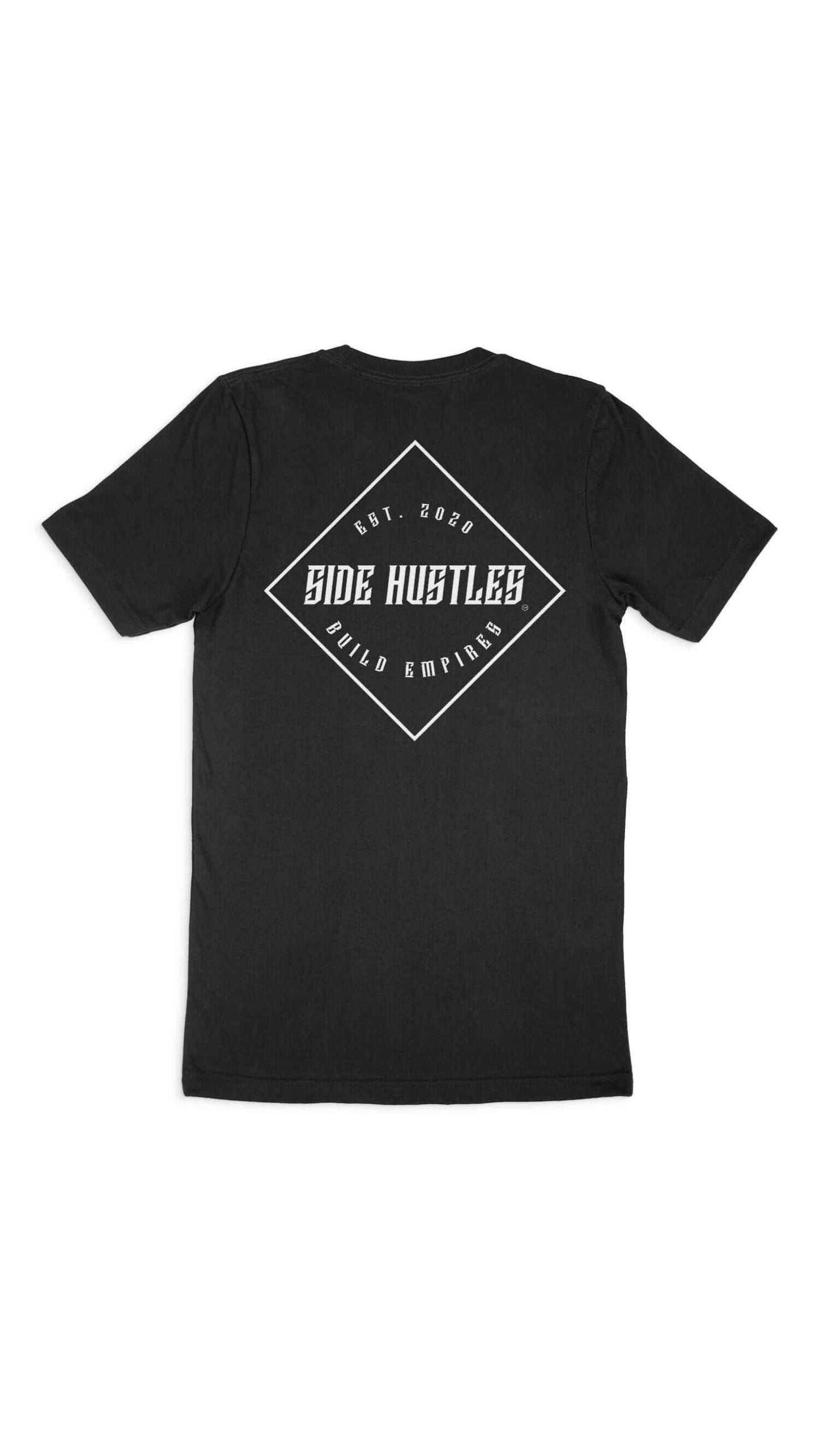 Screen printed black t shirt for motivated hustlers and premium screen print